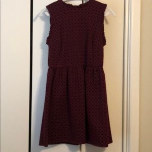 Burgundy Retro-Inspired Dress